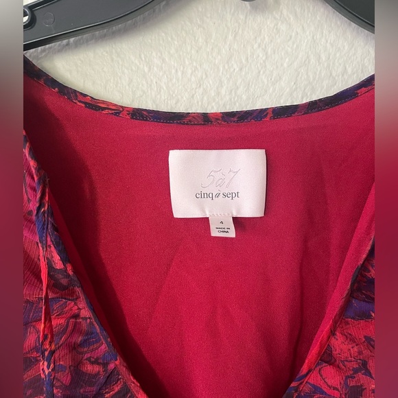 Cinq A Sept Livie Tiered Flowy Floral Mini Dress in Women’s Size 4 - Picture 8 of 15